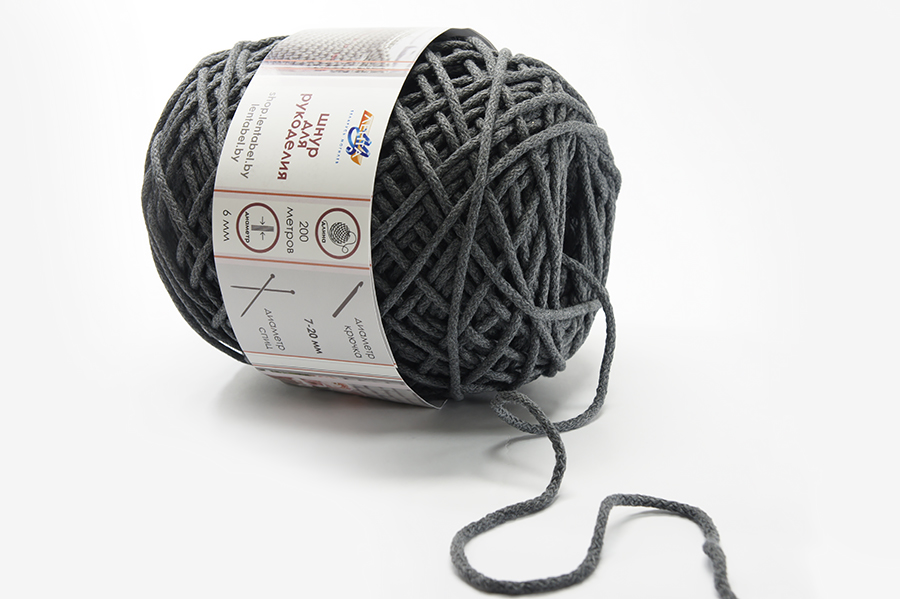 Шнур 6.0 мм для рукоділля Лента сірий