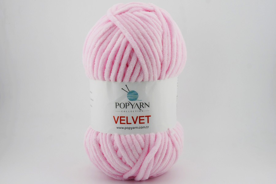 Пряжа POPYARN Velvet мікрополіестер 100% рожевий світлий 120м(100гр)