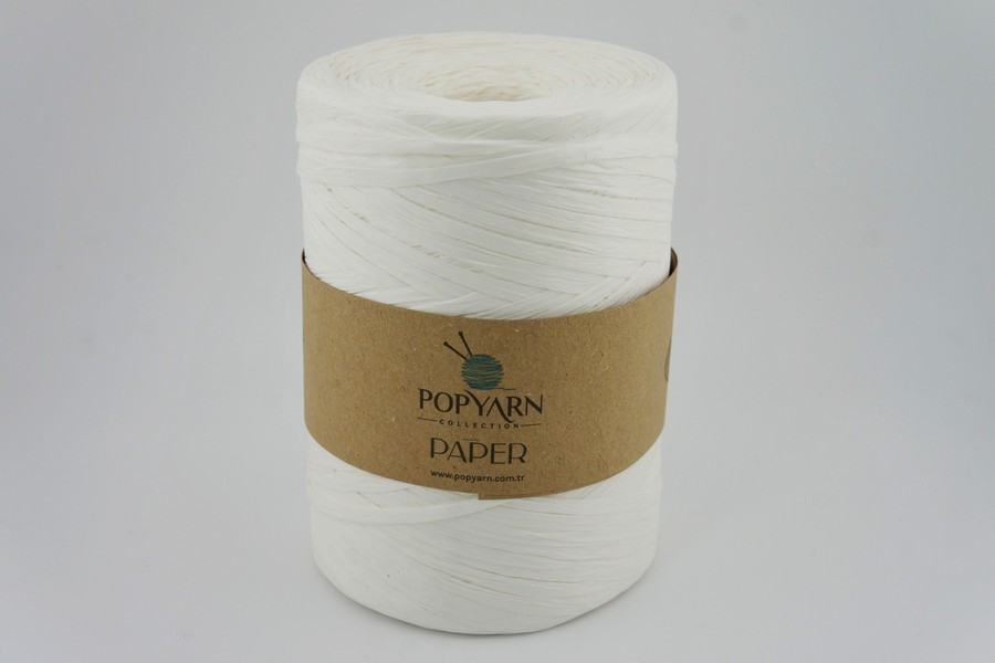 Рафія POPYARN папір перероблений 100% молочний 360м(250гр)