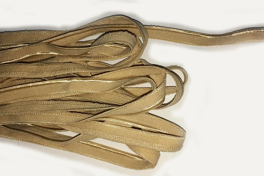 Тасьма еластична 9 мм Лента бежевий золотистий