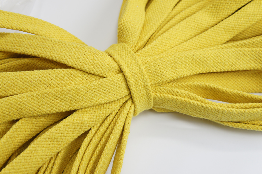 Шнур 20.0 мм для взуття (бавовна) Лента жовтий
