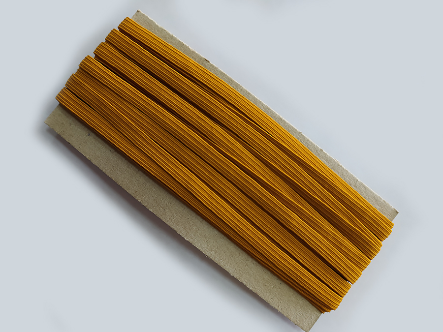 Тасьма еластична 7 мм Лента плетена золотистий