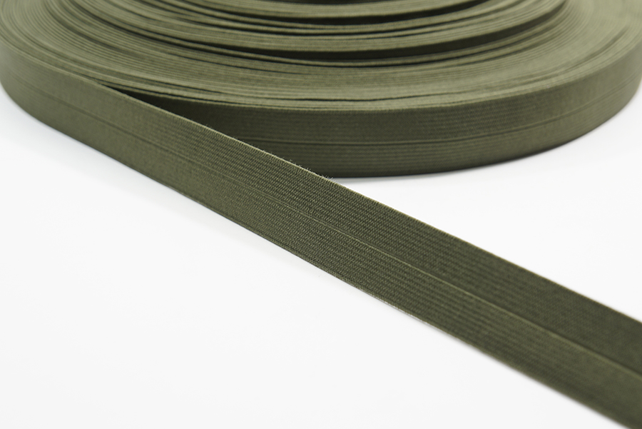Тасьма еластична 23 мм облямівочна ткана болотний темний