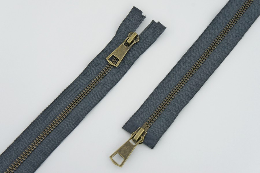 Блискавка MH Тип 5, 2 замка сірий темний 75 см 5MTO-75-182-bronz