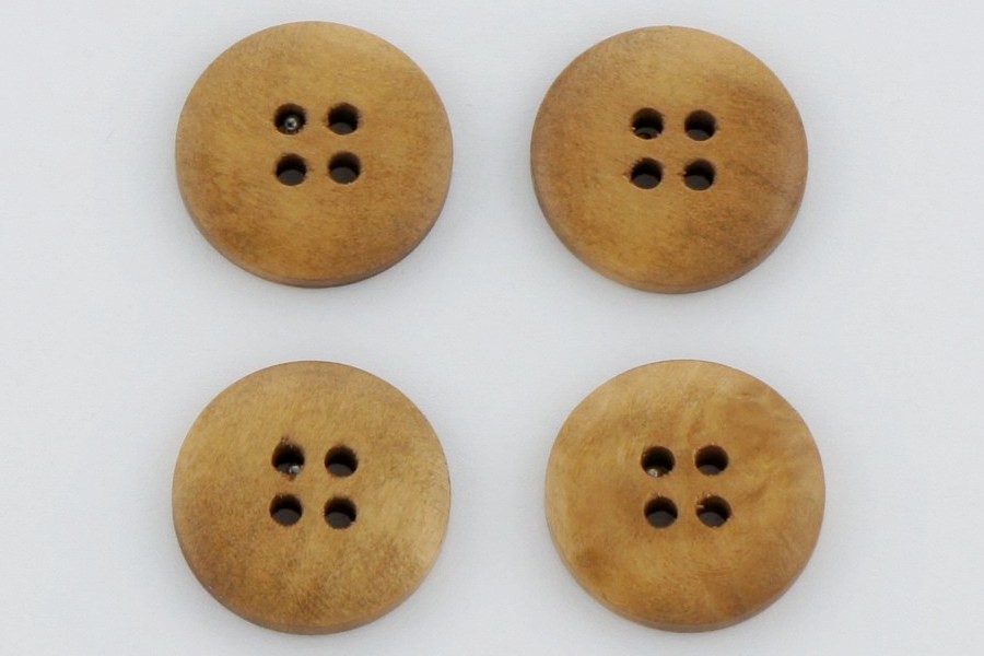 Гудзик 23 мм Mertbutton 4 отвори під дерево бежевий золотистий