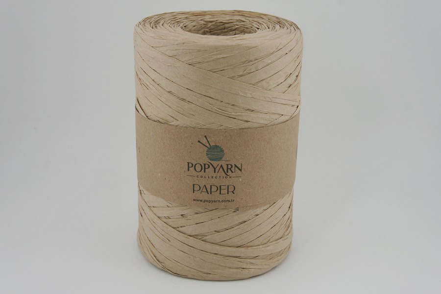 Рафія POPYARN папір перероблений 100% бежевий 360м(250гр) B-518-0118