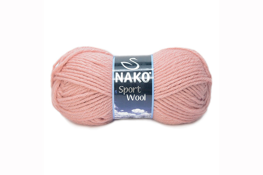Пряжа NAKO Sport wool вовна 25%, акрил 75% рожевий пудровий 120м(100гр) 02406