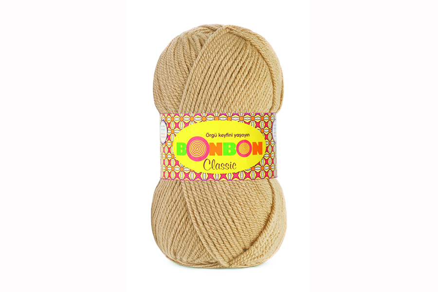 Пряжа NAKO Bonbon Classic акрил 100% бежевий золотистий 200м(100гр) 98531