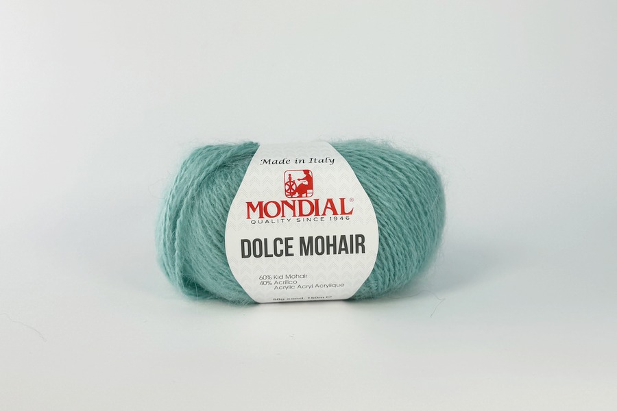 Пряжа Mondial Dolche Mohair кід мохер 60%, акрил 40% бірюзовий 150м(50гр)