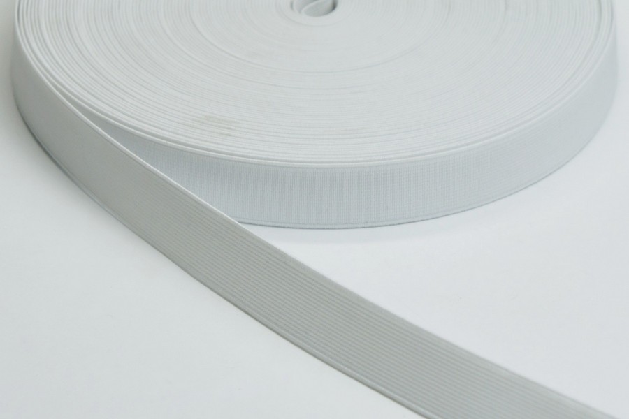 Тасьма еластична 20 мм 7,1 гр/см/м MH ткана білий