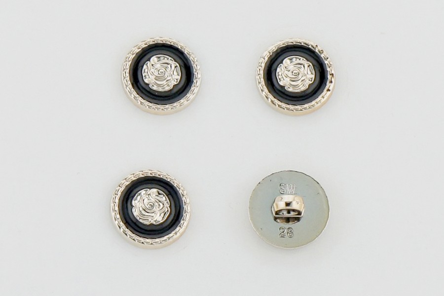 Гудзик на ніжці 18 мм Mertbutton металізований чорний