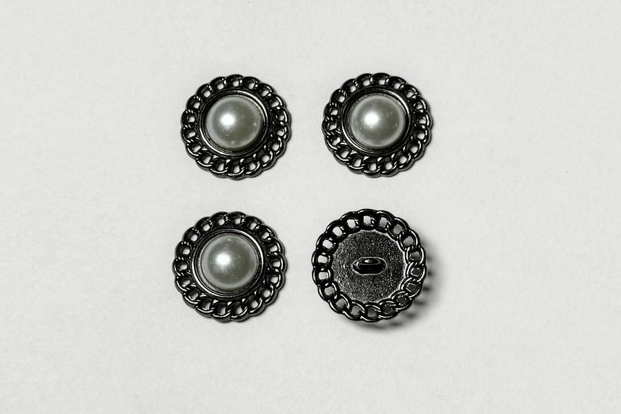 Гудзик на ніжці 23 мм Mertbutton нікель чорний UTS-63