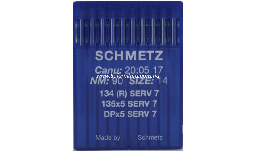 Голки універсальні № 90 SCHMETZ з товстою колбою, кругле стандартне вістря №90 DPx5
