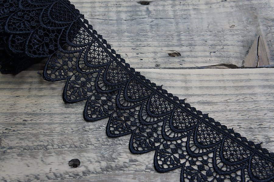 Мереживо гіпюр 70 мм SinemBro чорний 4G4153-70-black