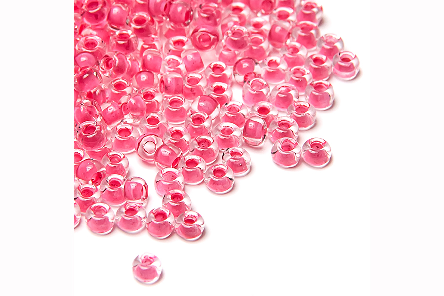 Бісер Preciosa 38398/1-5 №10 прозорий фарбована серединка рожевий 2,3 мм