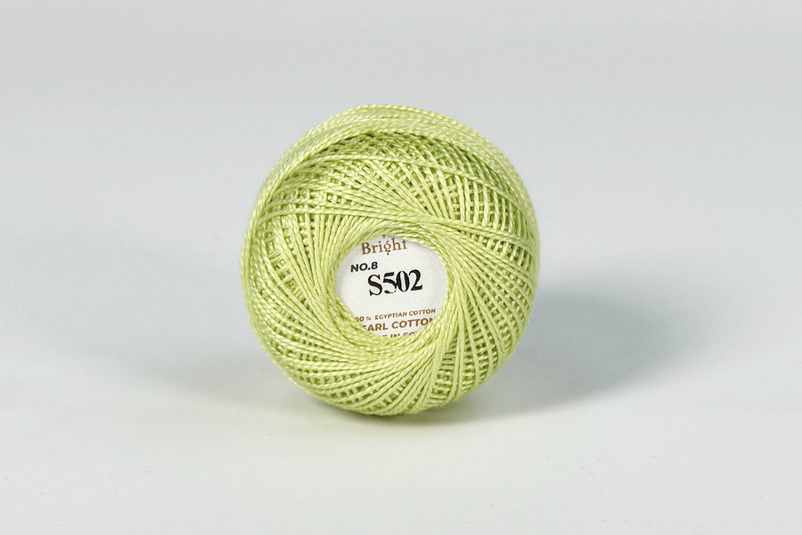 Ірис нитки Bright бавовна 100% салатовий яскравий 80м(10гр) S502