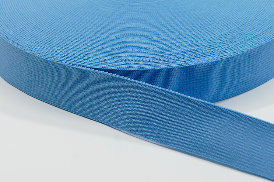 Тасьма еластична 25 мм Лента ткана волошковий світлий