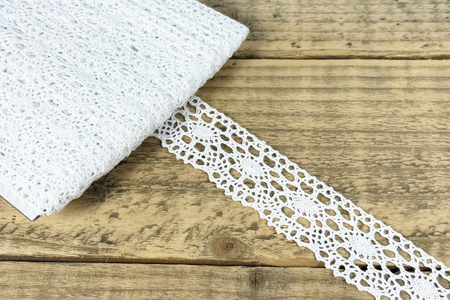 Мереживо бавовна 42 мм MH білий