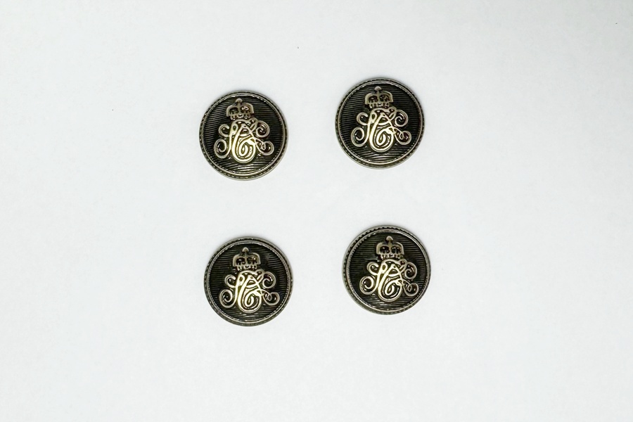 Гудзик на ніжці 20 мм Mertbutton металізований стара латунь 257е