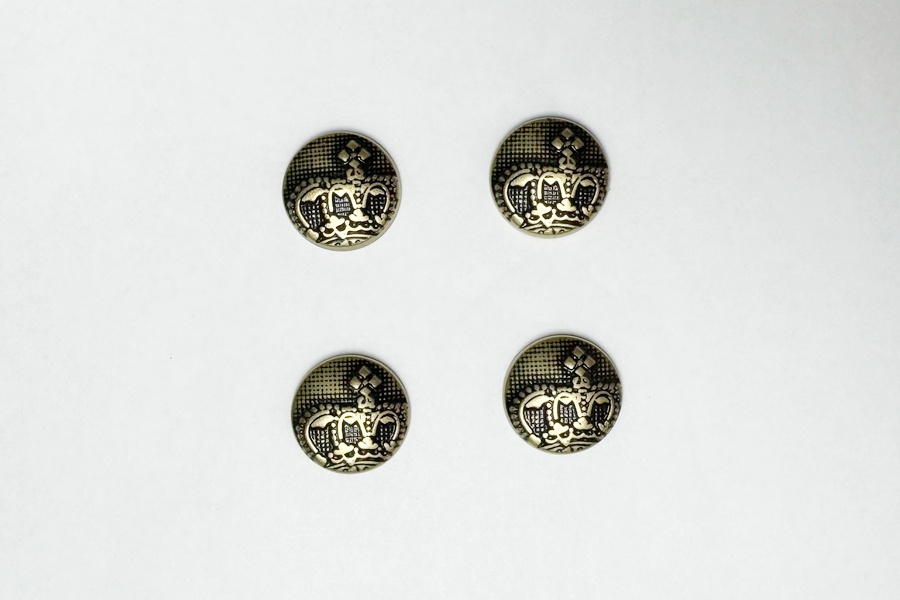 Гудзик на ніжці 16 мм Mertbutton металізований стара латунь 241е