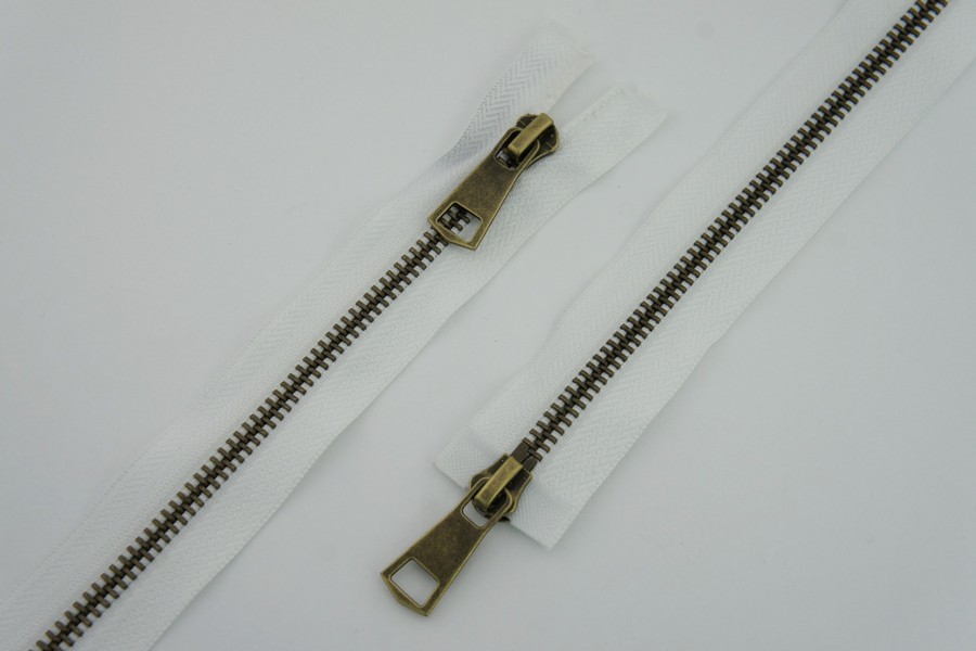 Блискавка MH Тип 5, 2 замка білий 90 см 5MTO-90-501-bronz