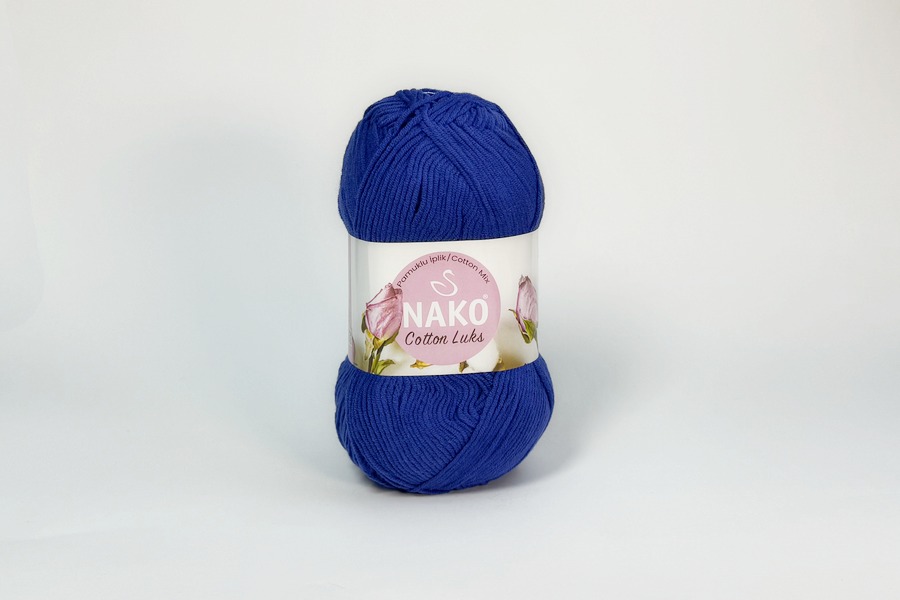 Пряжа NAKO Cotton Lux бавовна 60%, акрил 40% електрик яскравий 330м(100гр)