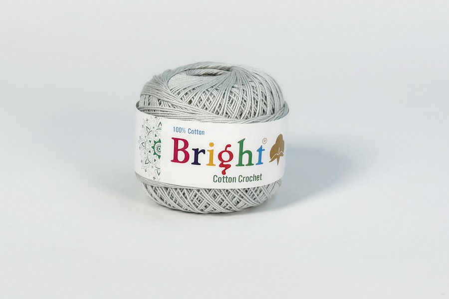 Ірис нитки Bright бавовна 100% сірий світлий 230м(50гр)