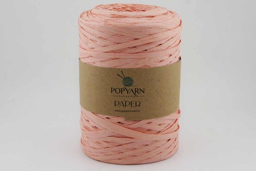 Рафія POPYARN папір перероблений 100% персиковий 360м(250гр)