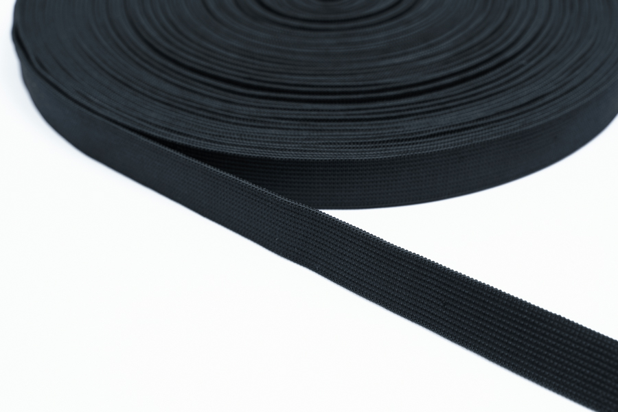 Тасьма еластична 20 мм щільна в'язана чорний