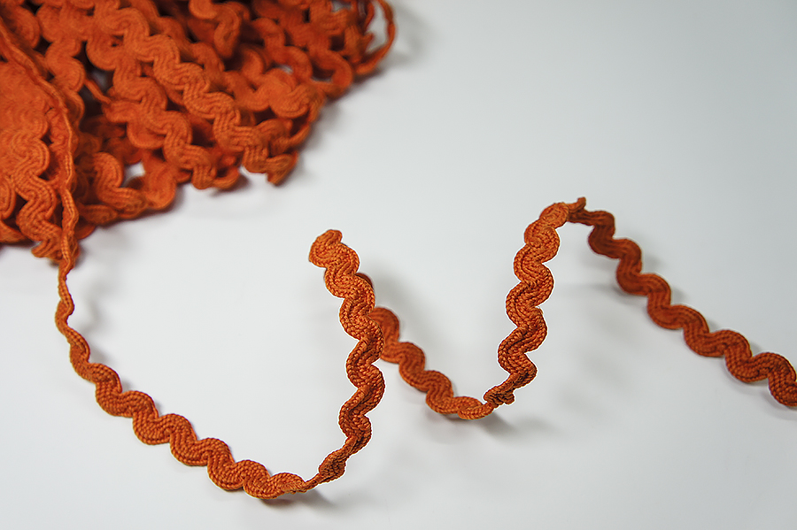 Тасьма в'юнок (хвилька) 6 мм Лента оранжевий темний