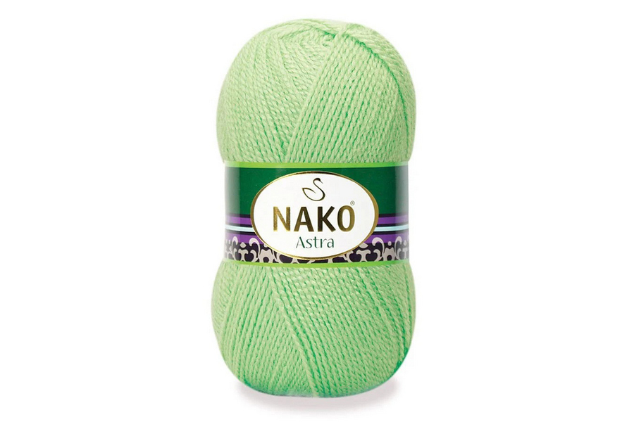 Пряжа NAKO Astra акрил 100% салатовий світлий яскравий 330м(100гр) 05086