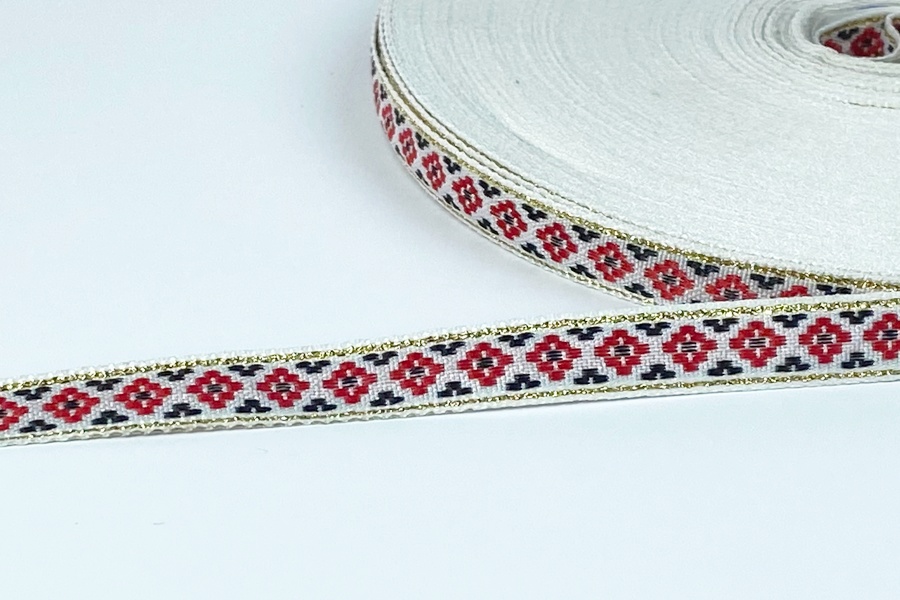 Тасьма 10 мм з люрексом білий 2В140-16-197/000з