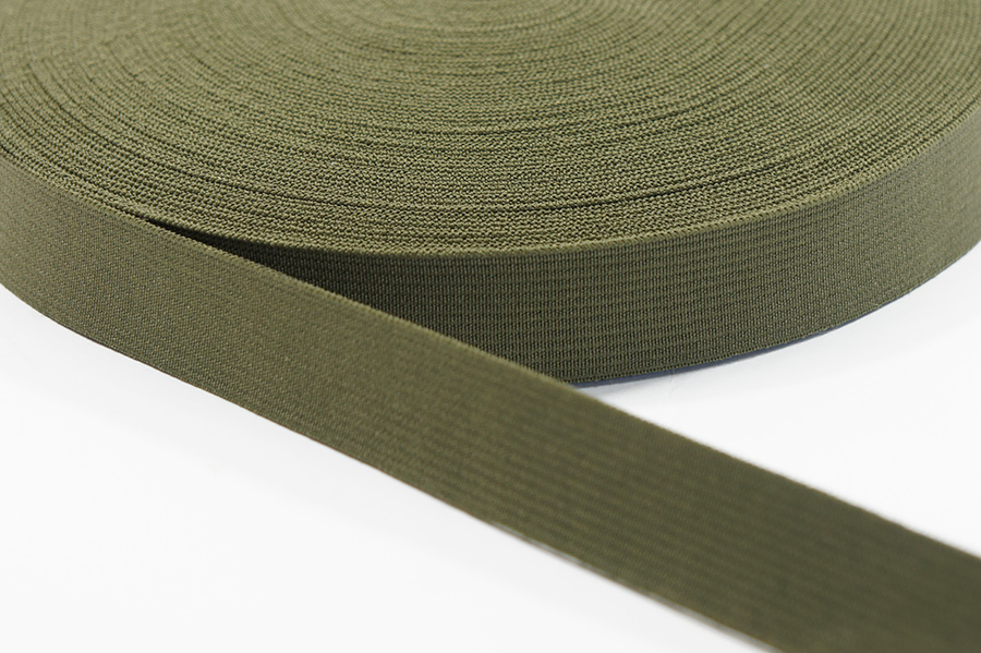 Тасьма еластична 20 мм взуттєва ткана болотний темний