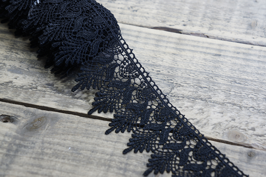 Мереживо гіпюр 70 мм SinemBro чорний 4G4230-70-black