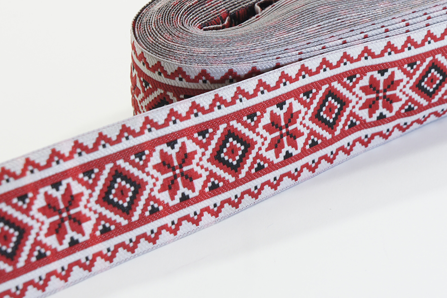 Тасьма 30 мм гобелен червоний 4-30-1324/999