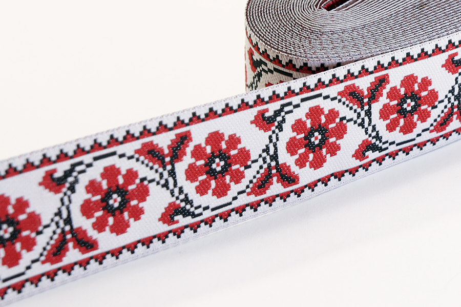 Тасьма 30 мм гобелен червоний 8-30-1324/999