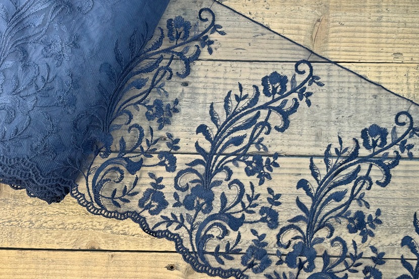 Мереживо блюмарин 350 мм SinemBro синій темний