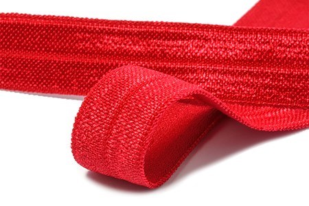 Бейка 15 мм блискуча, еластична червоний яскравий
