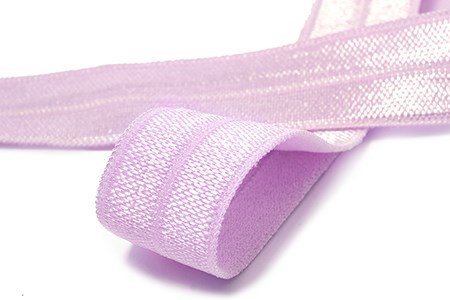 Бейка 15 мм блискуча, еластична рожевий