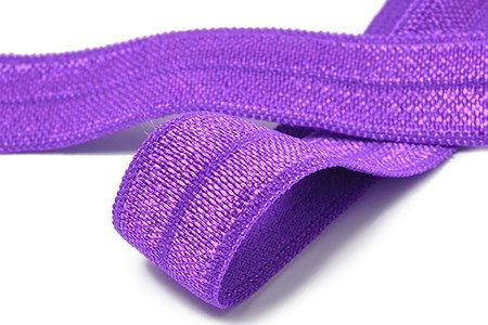 Бейка 15 мм блискуча, еластична бузковий яскравий