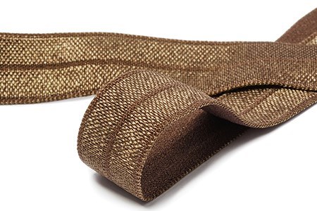 Бейка 15 мм блискуча, еластична коричневий