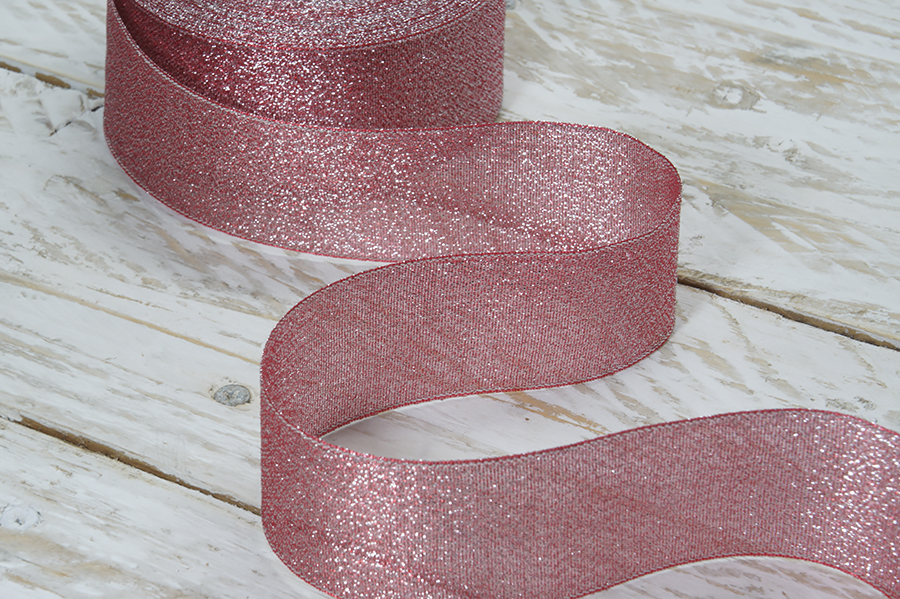 Стрічка люрекс 36 мм MH червоний 6106-3015-36-3342/silver