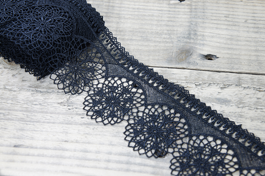 Мереживо гіпюр 80 мм Mertbutton чорний