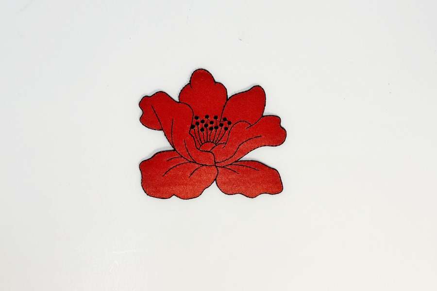 Термоаплікація 100х112 мм на силіконі червоний