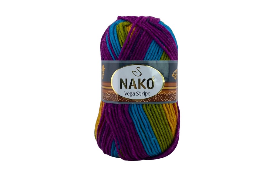 Пряжа NAKO Vega stripe акрил 100% різнокольоровий 195м(100гр) 205020-82410