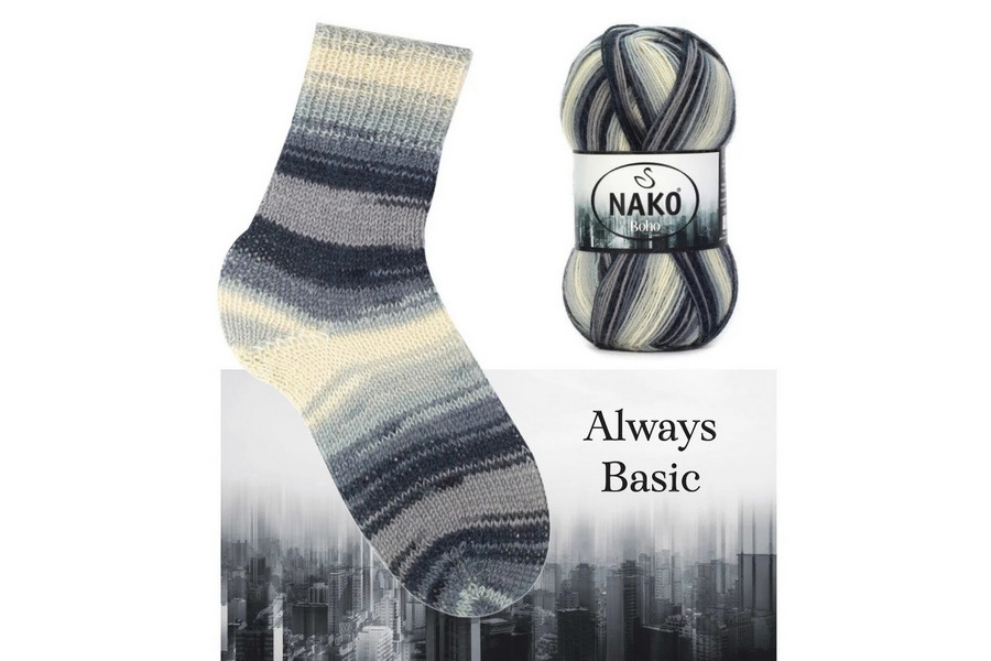 Пряжа NAKO Boho Desen вовна 75%, акрил 25% різнокольоровий 400м(100гр) 205622-82449