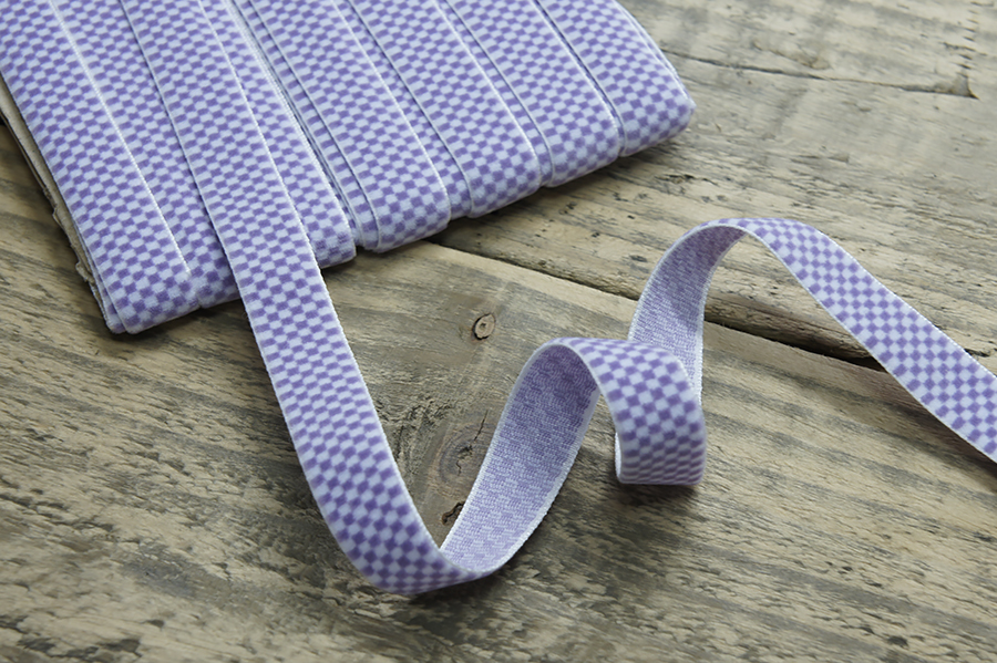 Тасьма 15 мм клітинка бузковий