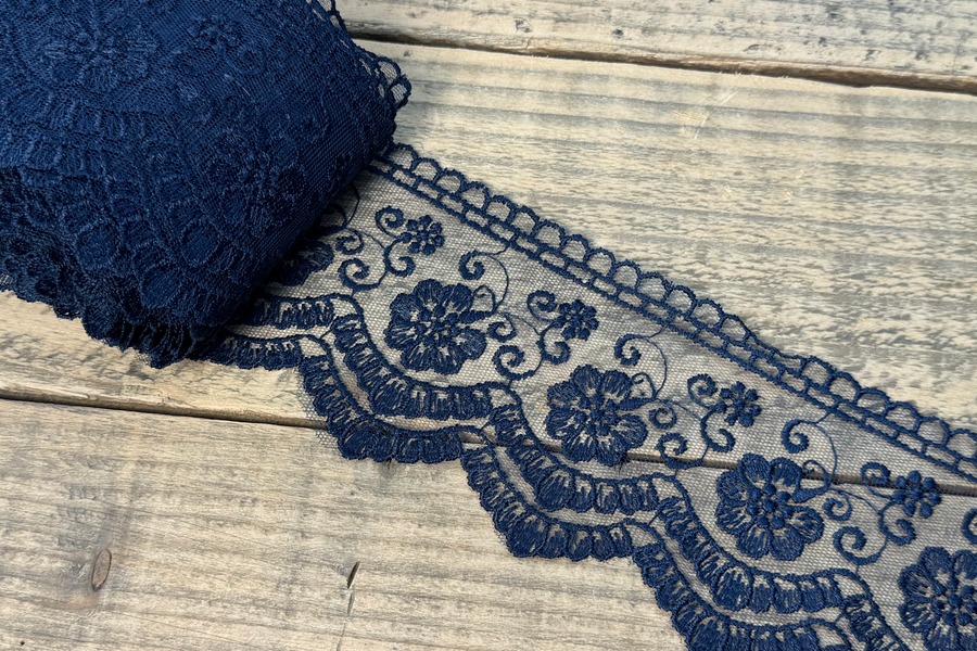 Мереживо блюмарин 90 мм SinemBro синій темний 8BE1159Z-90-0158