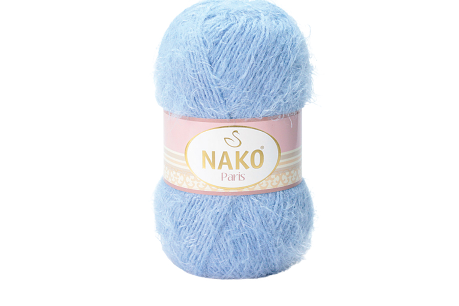 Пряжа NAKO Paris акрил 40%, поліамід 60% блакитний світлий 245м(100гр) 04129