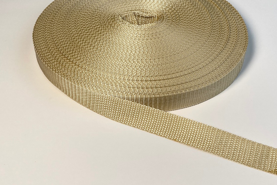 Стрічка 25 мм бежевий золотистий КМ-25-0238